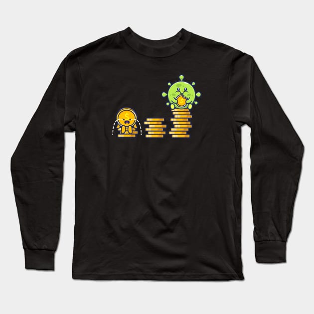 Cute virus with money 5 Long Sleeve T-Shirt by Catalyst Labs